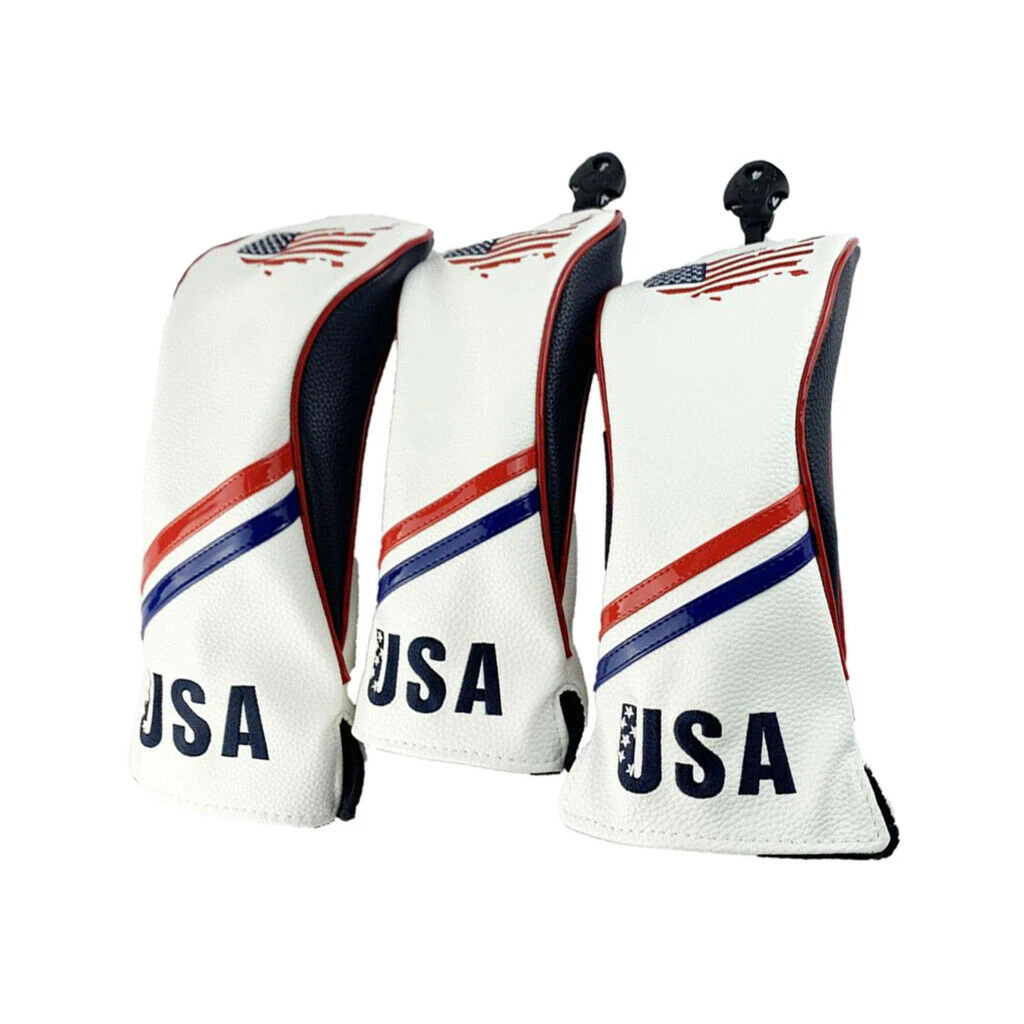 Volf Golf Red White Blue Leather USA Headcovers - Image 10